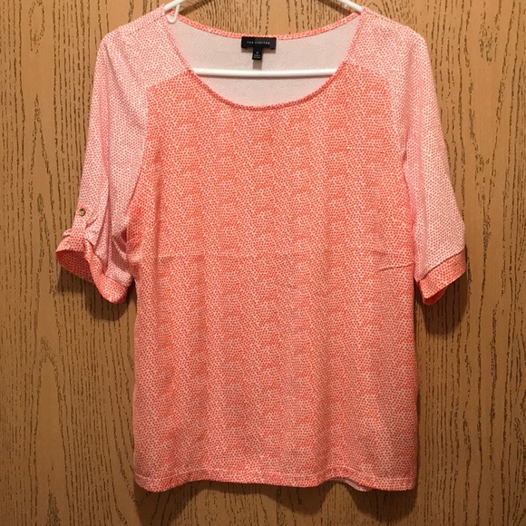 The Limited Tops - The Limited coral t-shirt blouse with heart detail The Limited Tops - The Limited coral t-shirt blouse with heart detail